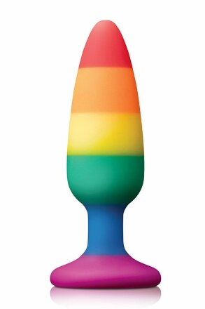 Разноцветная анальная втулка RAINBOW ANAL PLUG MEDIUM - 14 см. 