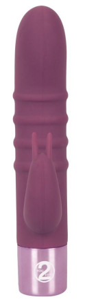 Фиолетовый вибратор-кролик с ребрышками Rabbit Vibe - 16 см. 
