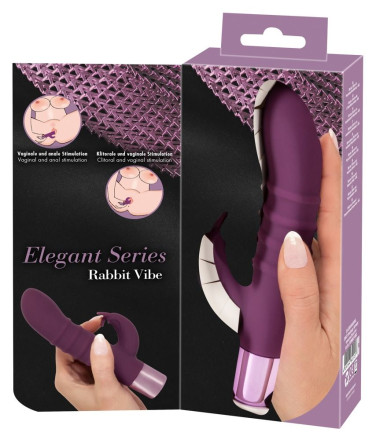 Фиолетовый вибратор-кролик с ребрышками Rabbit Vibe - 16 см. 