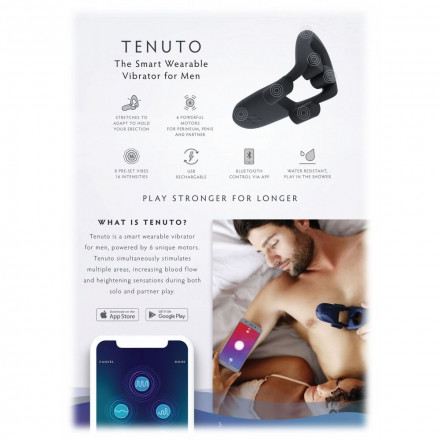 Черное технологичное эрекционное кольцо MysteryVibe Tenuto 
