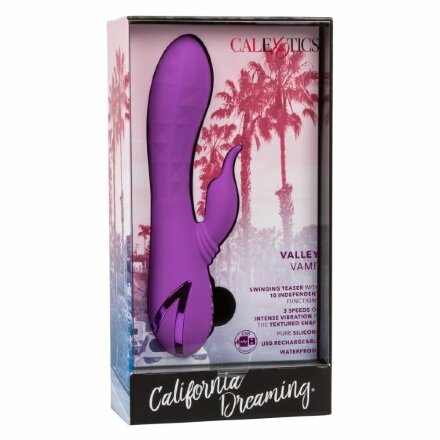 Фиолетовый вибратор-кролик Valley Vamp - 21,5 см. 