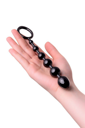 Анальная цепочка черного цвета A-toys - 19,8 см. 