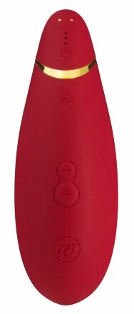 Красный бесконтактный клиторальный стимулятор Womanizer Premium 