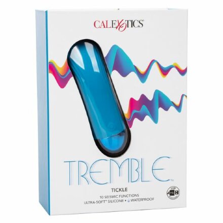 Голубой мини-вибратор Tremble Tickle - 12,75 см. 