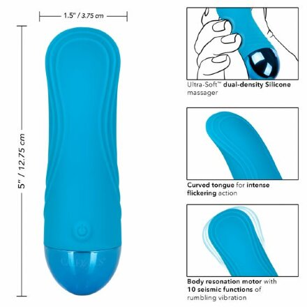 Голубой мини-вибратор Tremble Tickle - 12,75 см. 