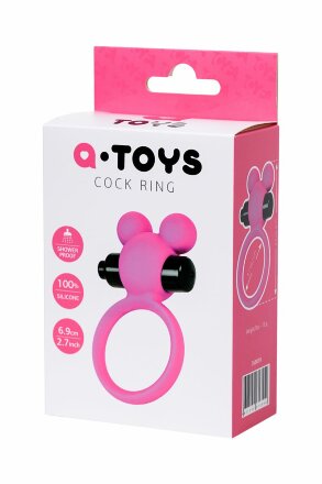 Розовое виброкольцо на пенис A-Toys 
