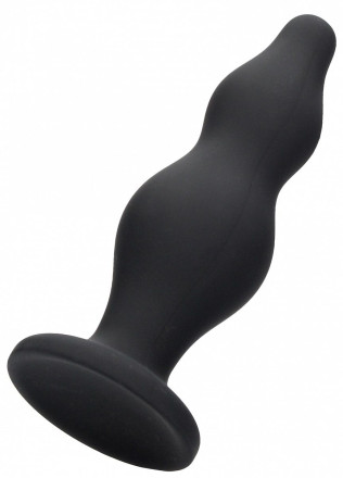 Черная анальная пробка Bubble Butt Plug - 11,6 см. 