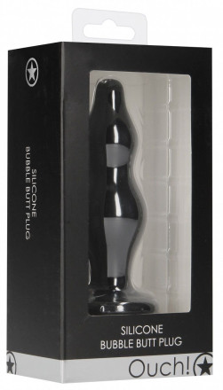 Черная анальная пробка Bubble Butt Plug - 11,6 см. 