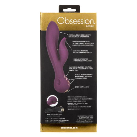 Фиолетовый вибратор-кролик Desire - 22,25 см. 