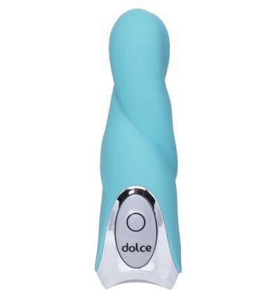 Голубой мини-вибратор Dolce Owen - 12,5 см. 