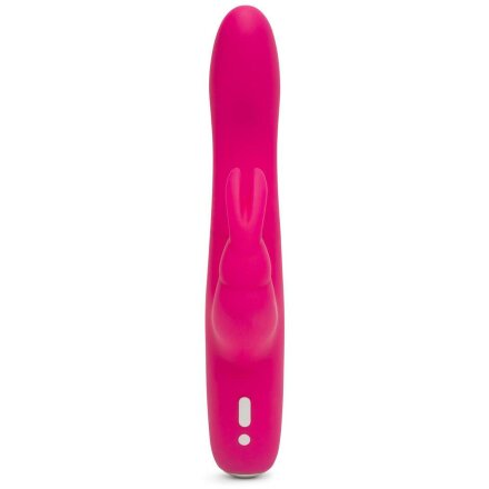 Розовый перезаряжаемый вибратор Rabbit Slimline Curve Rechargeable - 24 см. 