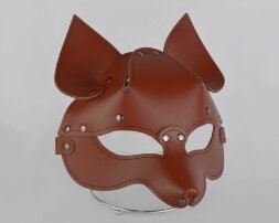 Коричневая кожаная маска &quot;Лиса&quot;