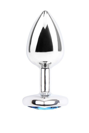 Серебристая анальная пробка со стразом Heart Gem Anal Plug - 7,1 см. 