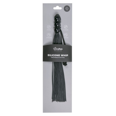 Черная силиконовая плеть Silicone Whip - 32 см. 