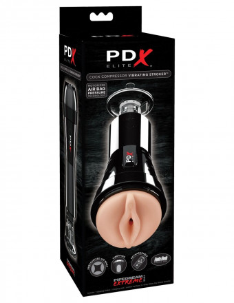 Телесный вибромастурбатор-вагина Cock Compressor Vibrating Stroker 