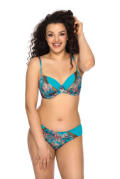 Купальный бюстгальтер plus size со вставкой из ткани с медным отливом