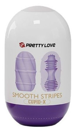Сиреневый мастурбатор-яйцо Smooth Stripes 