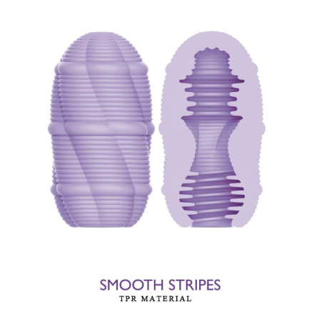 Сиреневый мастурбатор-яйцо Smooth Stripes 