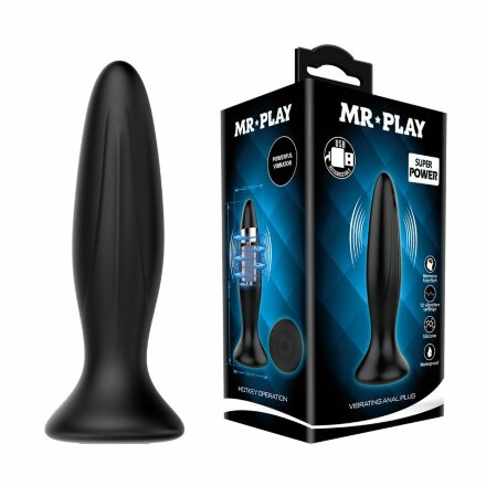 Черная анальная вибропробка Mr Play - 12,8 см. 