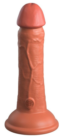 Фаллоимитатор цвета карамели 6  Vibrating Silicone Dual Density Cock - 17,8 см. 