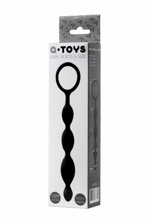 Анальная цепочка черного цвета A-toys - 19,5 см. 