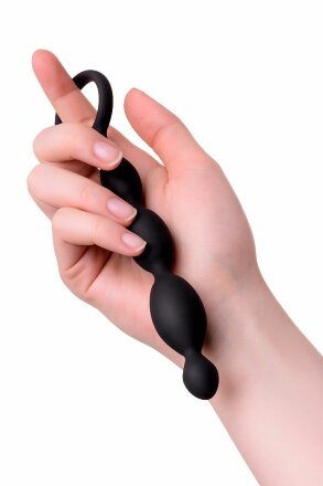 Анальная цепочка черного цвета A-toys - 19,5 см. 