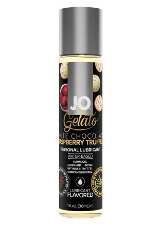 Лубрикант с ароматом трюфелей из белого шоколада и малины JO GELATO WHITE CHOCOLATE RASPBERRY TRUFFLE - 30 мл. 