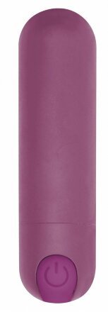 Фиолетовая перезаряжаемая вибропуля 7 Speed Rechargeable Bullet - 7,7 см. 