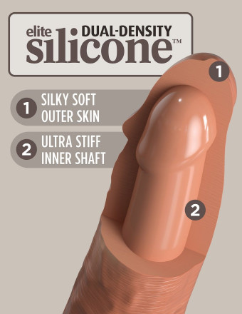 Кофейный фаллоимитатор 7  Silicone Dual Density Cock - 21 см. 