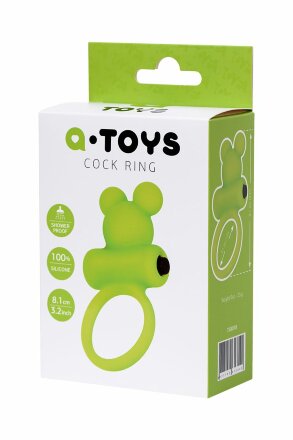 Зеленое виброкольцо на пенис A-Toys 