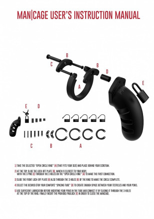 Черный мужской пояс верности Silicone Cock Cage Model 06 Chastity 5.5  