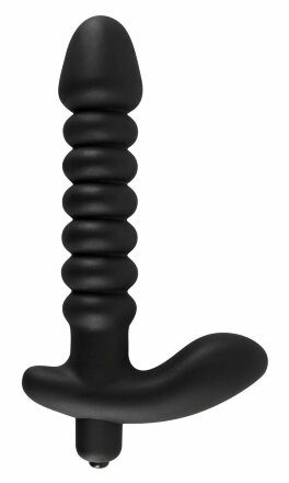 Анальный вибратор среднего размера BLACK VELVETS - 17 см. 