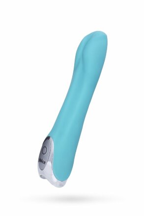 Голубой силиконовый вибратор Dolce Tyler - 16,5 см. 