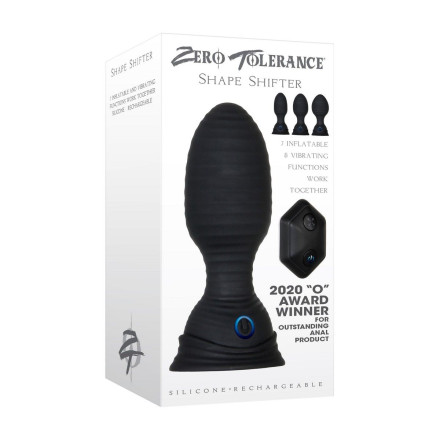 Черная анальная пробка с вибрацией и функцией расширения Shape Shifter - 11,7 см. 