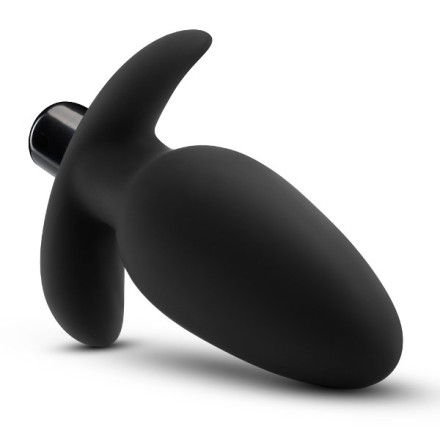 Черная анальная вибропробка Silicone Saddle Plug - 12,1 см. 