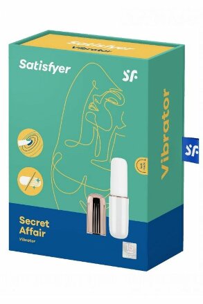 Бело-золотистая перезаряжаемая вибропулька Satisfyer Mini Secret Affair 