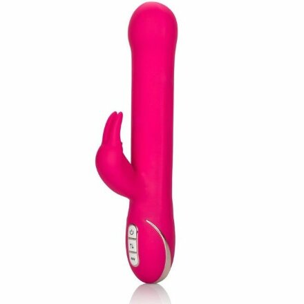 Ярко-розовый вибратор Jack Rabbit Signature Silicone Beaded Rabbit - 23 см. 