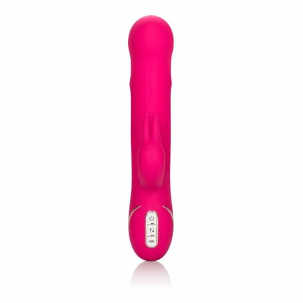 Ярко-розовый вибратор Jack Rabbit Signature Silicone Beaded Rabbit - 23 см. 