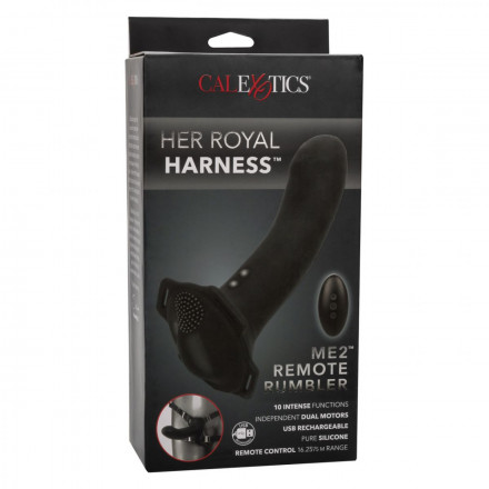 Черный женский страпон с вибрацией Me2 Remote Rumbler - 16,5 см. 
