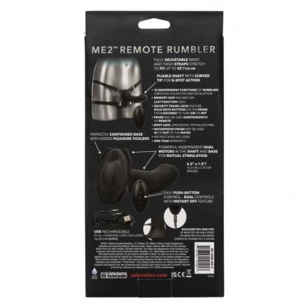 Черный женский страпон с вибрацией Me2 Remote Rumbler - 16,5 см. 