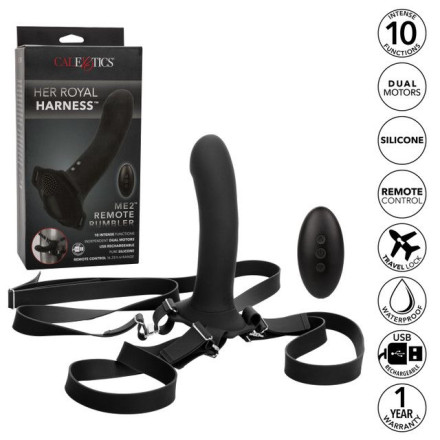 Черный женский страпон с вибрацией Me2 Remote Rumbler - 16,5 см. 
