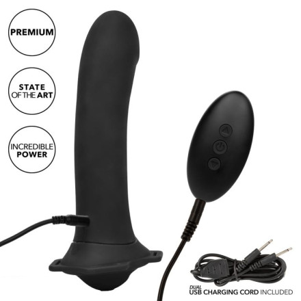 Черный женский страпон с вибрацией Me2 Remote Rumbler - 16,5 см. 