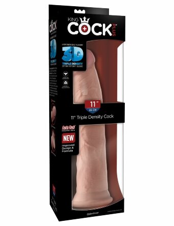 Телесный фаллоимитатор на присоске 11&quot; Triple Density Cock - 25,4 см. 