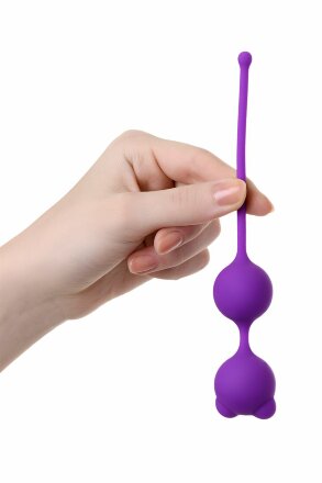 Фиолетовые вагинальные шарики A-Toys с ушками 