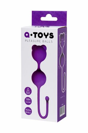 Фиолетовые вагинальные шарики A-Toys с ушками 