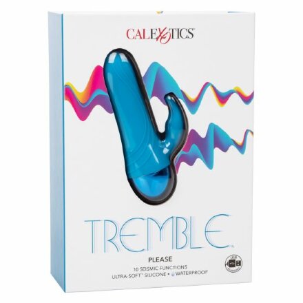 Голубой мини-вибратор Tremble Please - 12 см. 