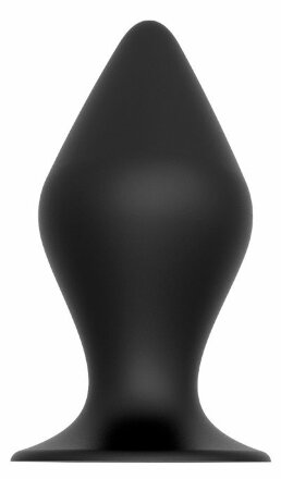 Черная анальная пробка PLUG WITH SUCTION CUP - 12,5 см. 