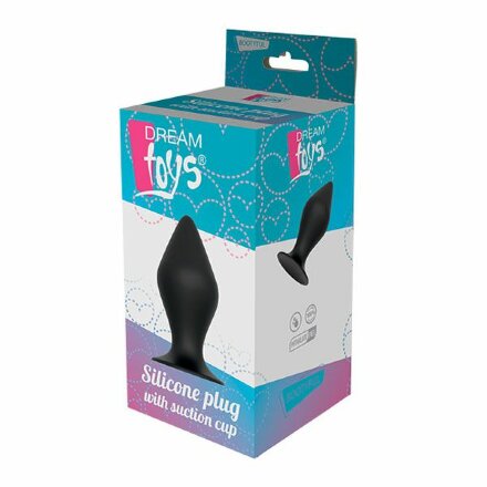 Черная анальная пробка PLUG WITH SUCTION CUP - 12,5 см. 
