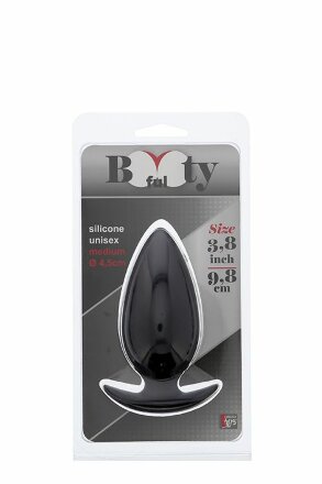 Чёрная анальная пробка BOOTYFUL ANAL PLUG MEDIUM BLACK - 9,8 см. 