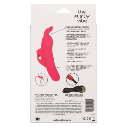 Розовый вибромассажер на палец The Flirty Vibe - 10 см. 